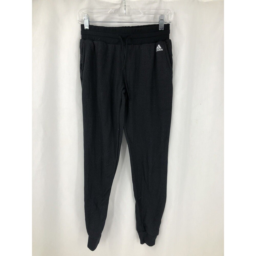 ADIDAS Climawarm Fleece Lined Black Dark Gray 3-Striped Joggers AY8446 Small